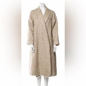 I. Magnin Vintage 1960’s Mohair Maxi Swing Coat Women's Beige Large Pockets